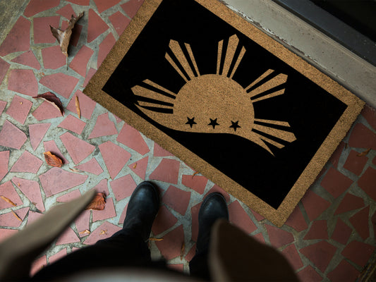 Sun With 3 Stars Coir Doormat